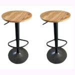 Lot de 2 Tabouret de Bar Haut, Pivotant 360° et Hauteur Réglable 55-80cm avec Repose-Pied.
