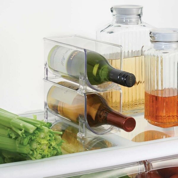 Porte Bouteille Range Bouteille Empilable Cave à Vin, Soda, Coca, Champagne, Eau, Etagère Transparente Robuste