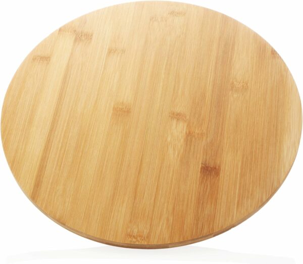 Plateau tournant en bambou naturelle brute.