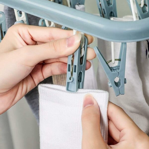 Mini Séchoir à Linge Plastique 26 Pinces Tourniquet de Séchoir Sous vêtements Chaussettes Rectangle 40 cm