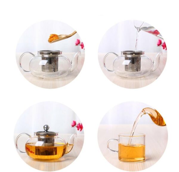 Théière en verre avec infuseur en acier inoxydable 700 ml