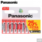 Piles Saline PANASONIC R06 Lot de 10 pcs
