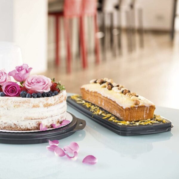 PLAT A CAKE LIBERTY AVEC CLOCHE ET POIGNEE 37x17xH.14 cm 3 COULEURS ASSORTIES